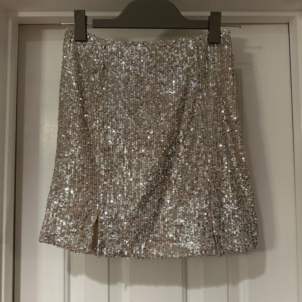 Sequin Silver Skirt